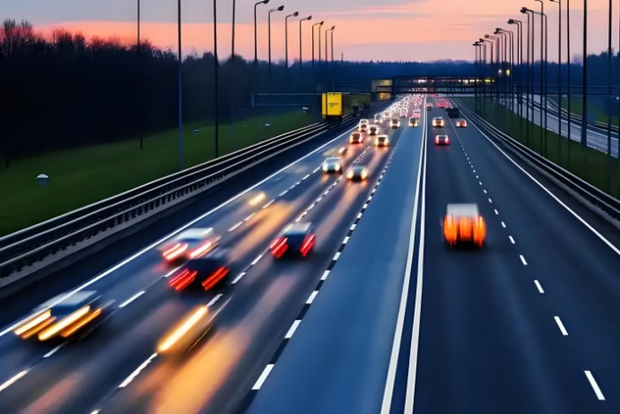 高速公路夜间反光警示